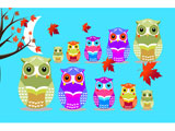 Babushka Owls Blue