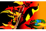BowerBird&GumLeaves